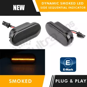 2x Seat Leon MK2 18 SMD LED Sequential Side INDICATOR Smoked Amber Unit - Picture 1 of 4