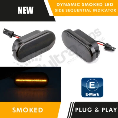 2x Seat Leon MK2 18 SMD LED Sequential Side INDICATOR Smoked Amber Unit - Image 1 of 4
