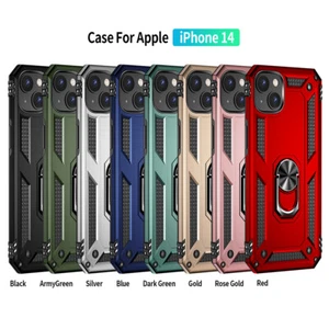 Für Apple iPhone 14 / Pro Max Robuste Armor Hybrid mit Ring Ständer Hülle Cover - Bild 1 von 44