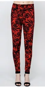 PANTALÓN DELGADO JOSTAR Poly Spandex SLINKY Tejido NEGRO ROJO TALLA ÚNICA SE ADAPTA A S M L - Imagen 1 de 7