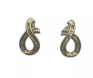 14 Karat Gelbgold Baguette Diamant Twist Ohrringe 0,50 Karat - Bild 1 von 5