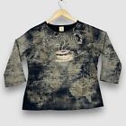 Jess & Jane Womens Small Multicolor Cappuccino Beaded 3/4 Sleeve Graphic Top