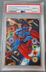 ⭐Superman⭐ 1996 DC OVERPOWER COLL. POWER CARDS-ALL-POWER 4 GEMAS COMO NUEVAS PSA 10 Pop2  - Imagen 1 de 12