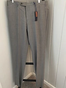 Zanella Curtis Men’s Dress Pants 34x37 Gray Trousers  Unfinished Hem NWT - Picture 1 of 5