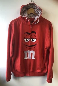 Authentic M&Ms Zip Hoodie Adult Large Sweatshirt Red Embroidered Used M&M WORLD - Bild 1 von 15