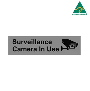 Surveillance Camera in use Vinyl Decal Sticker Sign 22 cm x 5.6 cm - Picture 1 of 1