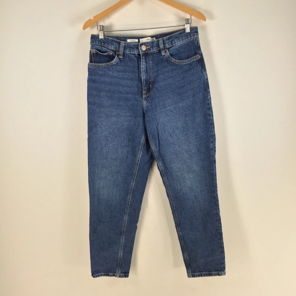 Mango denim jeans womens US 8 aus 12 mom blue cotton high rise 103056 - Image 1 of 4