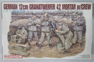 DRAGON 6090 1/35 WWII German 12cm Granatwerfer42 Mortar w/Crew Plastic Kit Boxed - Picture 1 of 3