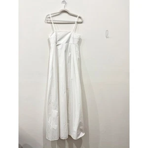 NUEVO SIN ETIQUETAS En Italia Maxi Vestido Blanco Para Mujer Sin Mangas Correa de Espagueti Calado Línea A S - Imagen 1 de 4