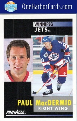 1991-92 Pinnacle Winnipeg Jets Hockey Card #279 Paul MacDermid - Image 1 of 2