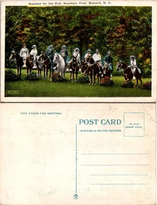Rich Mountain Trail Brevard NC Horses and Riders Postcard - Picture 1 of 1