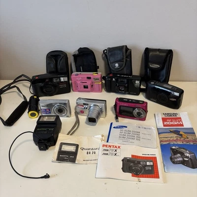 Mixed Digital & 35mm Camera Bundle - Canon,Pentax Samsung Minolta Ricoh Untested - image 1 of 4