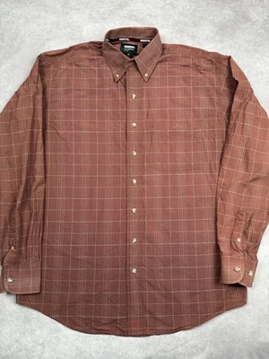 Resistol Rodeo Gear Shirt Mens Medium Brown Plaid Western Button Up Cowboy - Image 1 of 4