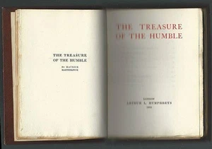 Treasure of the Humble Maurice Maeterlinck 1905 Essays Antique Leather Bound - Imagen 1 de 4