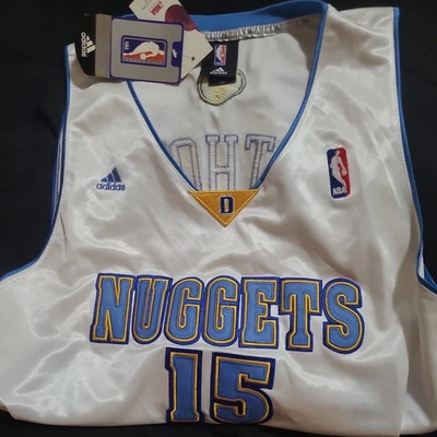 Футболка Carmelo Anthony сшитая шелковисто-белая adidas Nuggets новая с ценниками, размер 52 - Изображение 1 из 4