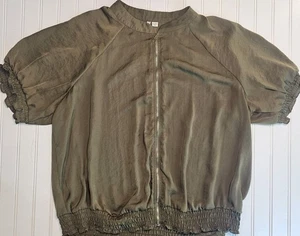 Cato Women Blouse Sz 22/24W Green Zip Front - Picture 1 of 8