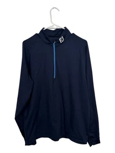 Footjoy Mens Large Performance Quarter zip Spandex  Blue Athletic - Picture 1 of 11
