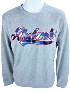 Akademiks Jeanius Level Products Grey Sweatshirt Blue Plaid Logo Polyester - Picture 1 of 8