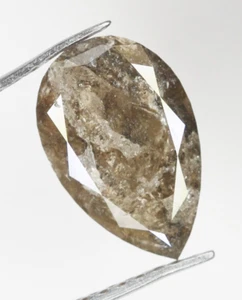 1.88 CT Natural Salt and pepper Pear Shape Loose Diamond Grey Diamond For Ring - Imagen 1 de 15