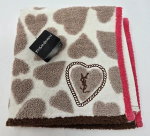 Asciugamano YSL Yves Saint Laurent fazzoletto cuori 11"x11" 100% cotone - Foto 1 di 10