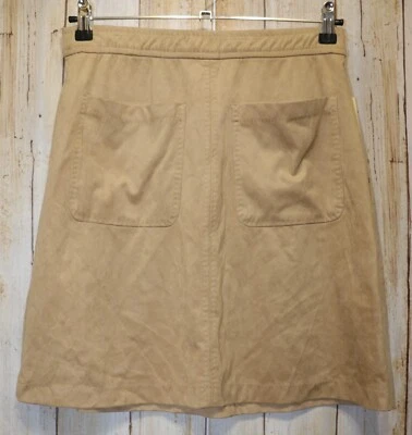 Mujer Falda Corta Beige Claro Gamuza Studio M Frente Plano Talla Pequeña NUEVA CON ETIQUETAS NUEVA Foto 1 de 2