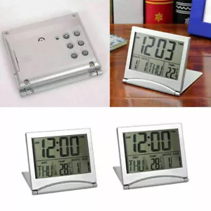Mini Neu Reise Wecker Digital OHNE Funk Tischuhr klappbar flach U1D6 neu. L7M0 - Bild 1 von 12