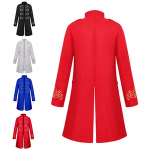 Mens Vest Retro Waistcoat Party Jacket Costume Long Sleeves Halloween Medieval - Picture 1 of 35
