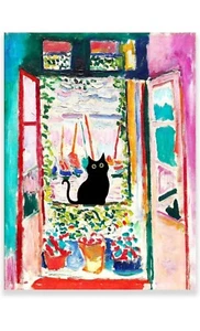 Henri Matisse Wall Art, Matisse Prints, Famous Open Window Poster, Black Cat - Picture 1 of 9