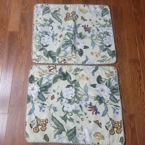 Waverly Williamsburg Magnolia of (2) Standard Pillow Shams Floral Green & Cream - Picture 1 of 13