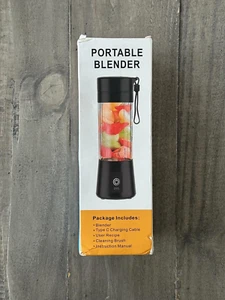 Portable Blender Electric Mini Bottle Black, 6 Blades Juice Cup 380 mL Capacity - Picture 1 of 6