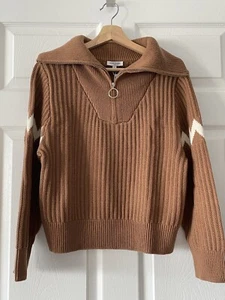 Petite Studio Chunky Half Zip Sweater Camel brown - Picture 1 of 5