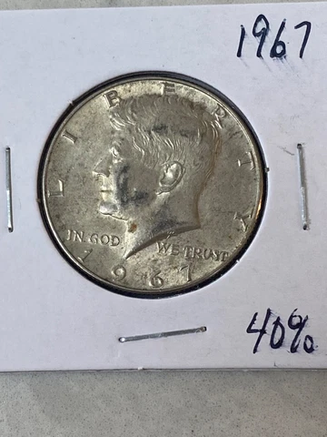 1967  KENNEDY HALF DOLLAR 40 % SILVER FREE SHIPPING! 2 Cover