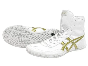 【Made to order】ASICS Wrestling Shoes 1083A001 EX-EO TWR900 White x Gold x White - Picture 1 of 6