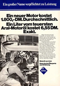 3w21851/ Alte Reklame aus 1972 – ARAL - Motoröl - Picture 1 of 1