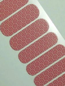 Jamberry DEC 2017 HOST EXCL, 1/2 hoja, círculos rojos tipo espirógrafo - Imagen 1 de 3