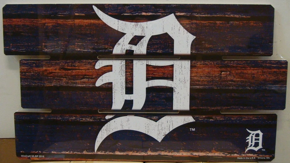 DETROIT TIGERS LOGO WOOD SIGN 14"X25'' BRAND NEW WINCRAFT 🐯 - Image 1 of 1