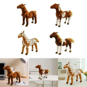 Soft Horse Plush Doll Huggable Decorative Home Decor Realistic Horse Stuffed - Picture 1 of 13