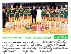 1968 1969 SAN DIEGO ROCKETS 8X10 FOTO SQUADRA ROOKIE HAYES NBA BASKET ABA - Foto 1 di 1