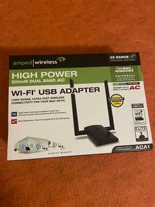 Amped Wireless ACA1-AC High Power 500mW Dual Band AC Wi-Fi USB Adapter - Photo 1/7