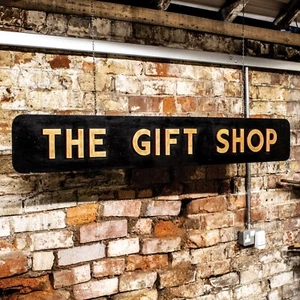 Vintage Painted Gold Effect Block Letter Gift Shop Hanging Sign - Picture 1 of 5