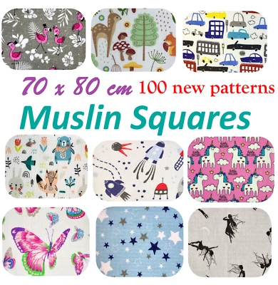 100% Cotton Baby Muslin Squares | Soft Absorbent Burp Cloths | Newborn Essential - Image 1 of 2