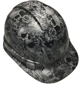 Hard Hat Ridgeline Cap Style Custom hellgrau filigran Totenköpfe  - Bild 1 von 8