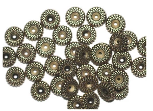 10 mm Kräuselung Antik Goldfarben Metallisiert Metallisiert Metall Perlen - Bild 1 von 3