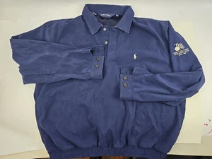 Vintage Polo Ralph Lauren Jacket L Blue Harrington - Charity Gold Classic - Picture 1 of 10