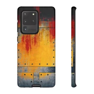 Steampunk Themed Tough Case for Samsung Galaxy - Rust on Riveted Metal Print - Picture 1 of 7