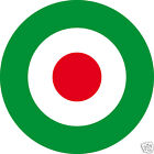 2 Stickers autocollant * ITALY ROUGE au centre  - Cocarde tricolore  5cm