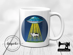 Cow Abduction, Positivity, White Ceramic Mug, Funny Mug, Great Gift Idea - Picture 1 of 1
