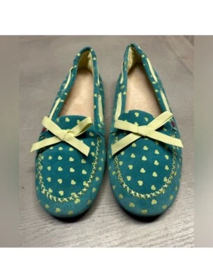 Zapatos planos UGG I Heart Belle cómodos mocasines azules y amarillos talla 10 Foto 1 de 4