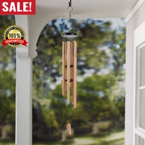 50.4"H Wood Metal Outdoor Wind Chime Decoration Windowpane Garden Anti-corrosion - Picture 1 of 8