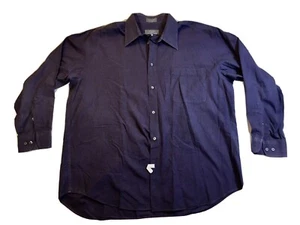 Purple Men's Liz Clairborne Crazy Horse Chambray Cotton Men's Shirt 16.5 32/33 - Picture 1 of 11